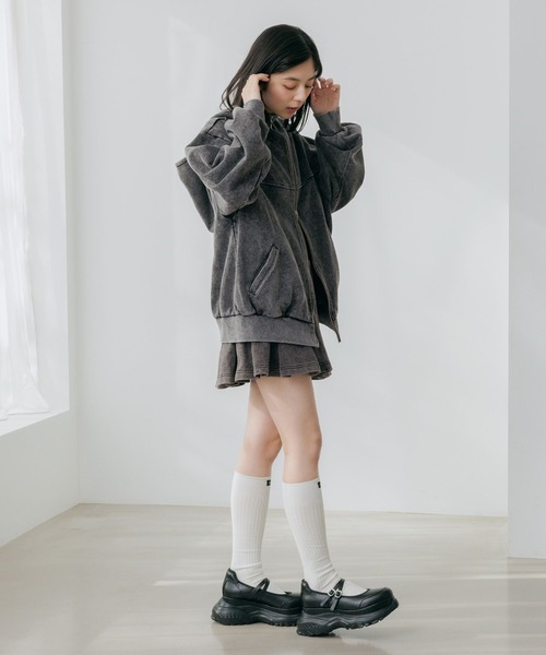 Heather（ヘザー）の「UV裏毛フーディ（ロング丈）　656722（パーカー・レディース・グレー系その他/スミクロ/ピンク・FREE）」の17枚目の写真