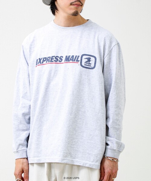GOOD ROCK SPEED(グッドロックスピード)の「【GOOD ROCK SPEED】USPS ロンT(Tシャツ/カットソー・メンズ・ライトグレー/オフホワイト・M/L)」の1枚目の写真