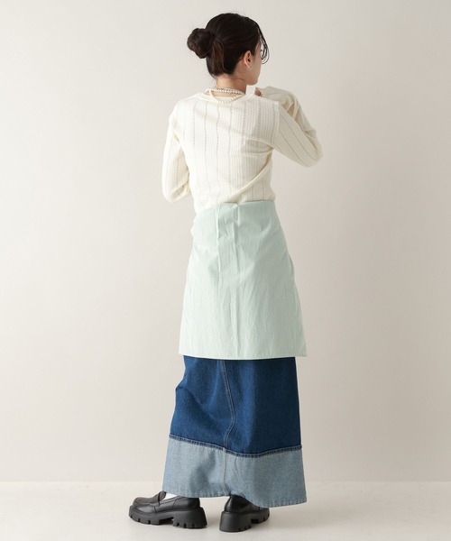 RAGEBLUE（レイジブルー）の「アイレット編み/ヘンリーニットプルオーバー（ニット/セーター・レディース・ホワイト/ピンク/ネイビー・FREE）」の6枚目の写真