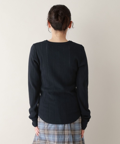 RAGEBLUE（レイジブルー）の「アイレット編み/ヘンリーニットプルオーバー（ニット/セーター・レディース・ホワイト/ピンク/ネイビー・FREE）」の18枚目の写真