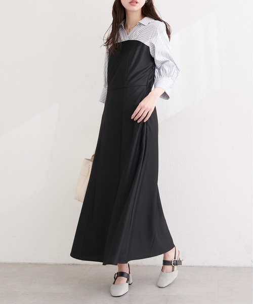 natural couture（ナチュラルクチュール）の「ドッキングシャツワンピース（ワンピース・レディース・ブラック系その他/ブラック/ネイビー/ホワイト系その他・FREE）」の11枚目の写真