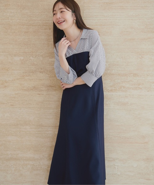 natural couture（ナチュラルクチュール）の「ドッキングシャツワンピース（ワンピース・レディース・ブラック系その他/ブラック/ネイビー/ホワイト系その他・FREE）」の22枚目の写真