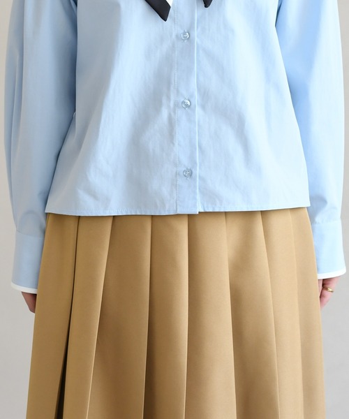 31 Sons de mode（トランテアン　ソン　ドゥ　モード）の「2026春夏新作 スカーフ付きシャツブラウス（シャツ/ブラウス・レディース・ピンク系/オフホワイト/サックスブルー・ﾌﾘ-）」の22枚目の写真