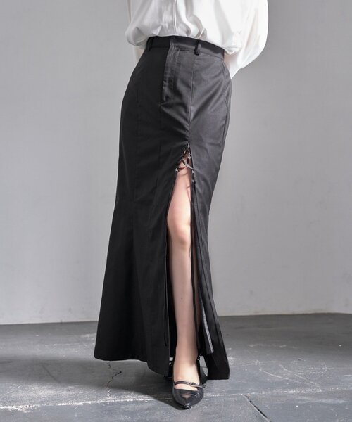【Mavie..7】【3サイズ展開】スリット入りレースUPスカート