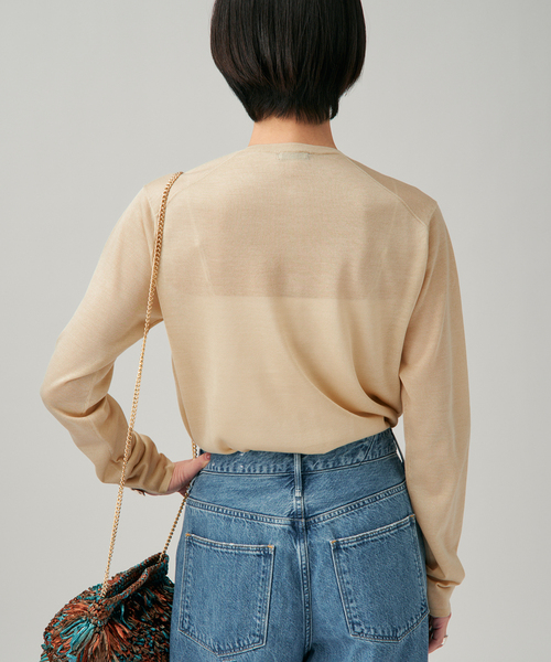 VERMEIL par iena（ヴェルメイユパーイエナ）の「シルク MIX クルーネックカーディガン（カーディガン/ボレロ・レディース・ベージュ/カーキ・FREE）」の15枚目の写真