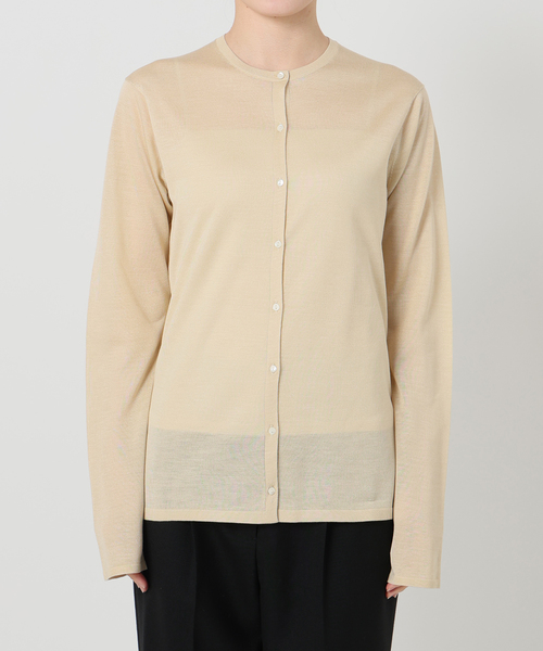 VERMEIL par iena（ヴェルメイユパーイエナ）の「シルク MIX クルーネックカーディガン（カーディガン/ボレロ・レディース・ベージュ/カーキ・FREE）」の21枚目の写真