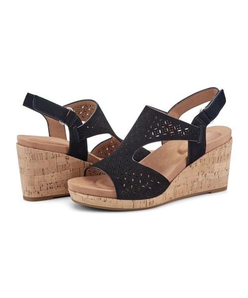 ROCKPORT(ロックポート)の「【WOMEN】BRISTOL/ブリストル ウェッジソールサンダル(サンダル・レディース・ブラック・22.0cm/25.0cm/24.0cm/23.0cm/24.5cm/23.5cm/22.5cm)」の1枚目の写真