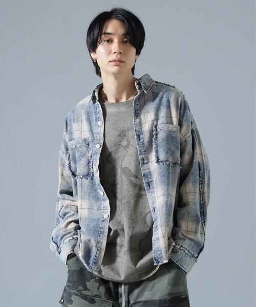 DANKE SCHON(ダンケシェーン)の「DankeSchon/ダンケシェーン/WASH CHECK SHIRTS(シャツ/ブラウス・レディース・ブラック/ブルー・L/M)」の2枚目の写真