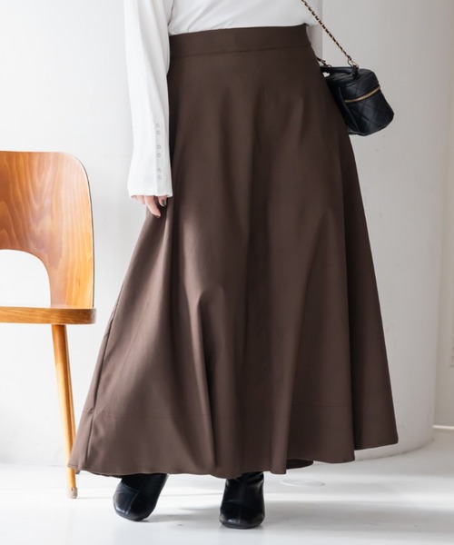 CLETTE(クレット)の「CLETTEオリジナルフレアロングスカート(スカート・レディース・ライトベージュ/ブラウン/ブラック・LL/3L/4L)」の2枚目の写真
