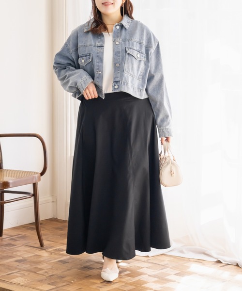CLETTE(クレット)の「CLETTEオリジナルフレアロングスカート(スカート・レディース・ライトベージュ/ブラウン/ブラック・LL/3L/4L)」の5枚目の写真