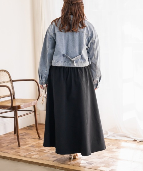 CLETTE(クレット)の「CLETTEオリジナルフレアロングスカート(スカート・レディース・ライトベージュ/ブラウン/ブラック・LL/3L/4L)」の7枚目の写真
