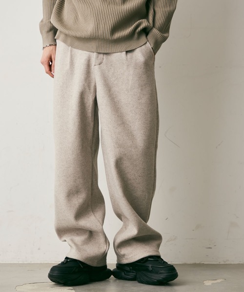 Shoowtime(ショウタイム)の「Wool Like Sweat Wide Pants / ウールライクスウェットワイドパンツ(スウェットパンツ・メンズ・チャコールグレー/グレー/ブラック・LARGE/MEDIUM/X-LARGE)」の3枚目の写真