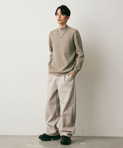 Shoowtime(ショウタイム)の「Wool Like Sweat Wide Pants / ウールライクスウェットワイドパンツ(スウェットパンツ・メンズ・チャコールグレー/グレー/ブラック・LARGE/MEDIUM/X-LARGE)」の4枚目の写真