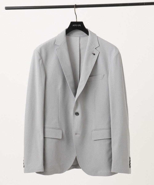 MICHEL KLEIN HOMME (ミッシェルクランオム)の「【セットアップ】コットンライクストレッチテーラードジャケット(テーラードジャケット・メンズ・ブラック/グレー・MEDIUM/LARGE/X-LARGE)」の2枚目の写真