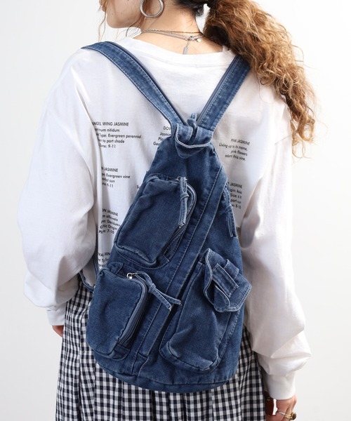crossi(クロッシー)の「デニム マルチポケット ボディバッグ(ボディバッグ/ウエストポーチ・レディース・ブルー/ブラック/ネイビー・FREE)」の8枚目の写真