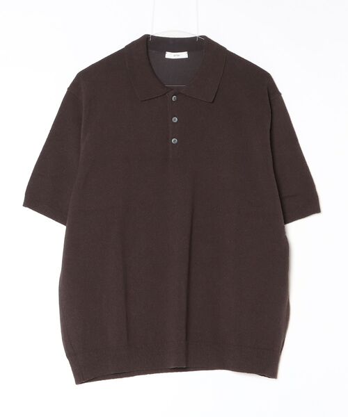 ATON】 COTTON WASHI BOUCLE HALF SLEEVE POLO SWEATER（ポロシャツ