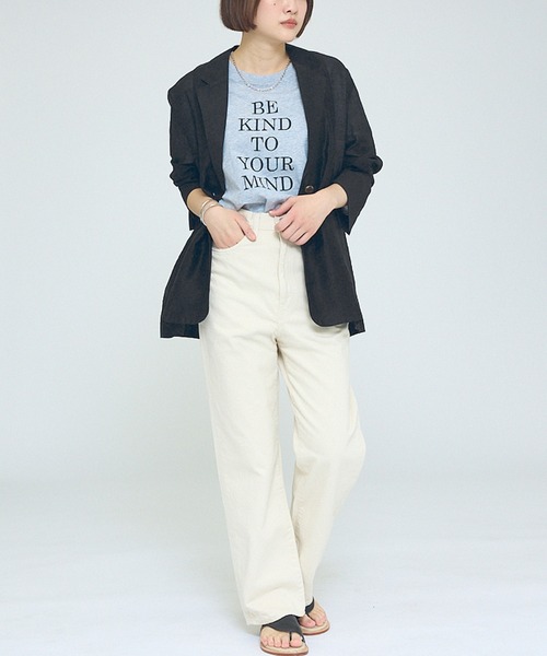 NOMINE（ノミネ）の「【NOMINE】バックスリット シルキー シアー ジャケット（テーラードジャケット・レディース・キャメル/ブラック・フリー）」の3枚目の写真