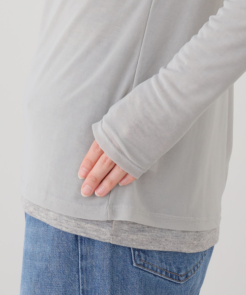 La TOTALITE（ラトータリテ）の「【洗える】レイヤードカットソー（Tシャツ/カットソー・レディース・ピンク/ホワイト/チャコールグレー・FREE）」の9枚目の写真