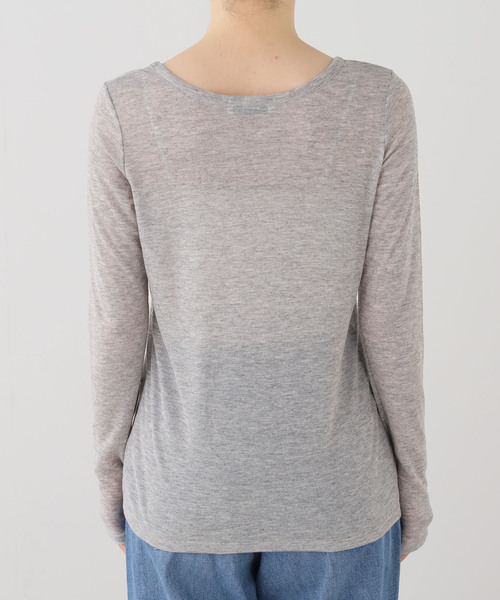 La TOTALITE（ラトータリテ）の「【洗える】レイヤードカットソー（Tシャツ/カットソー・レディース・ピンク/ホワイト/チャコールグレー・FREE）」の12枚目の写真