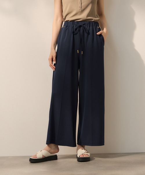 ketty(ケティ)の「CICA配合サークルストレッチイージーワイドパンツ≪洗濯機で洗える≫(その他パンツ・レディース・ブラック/ネイビー・M)」の1枚目の写真