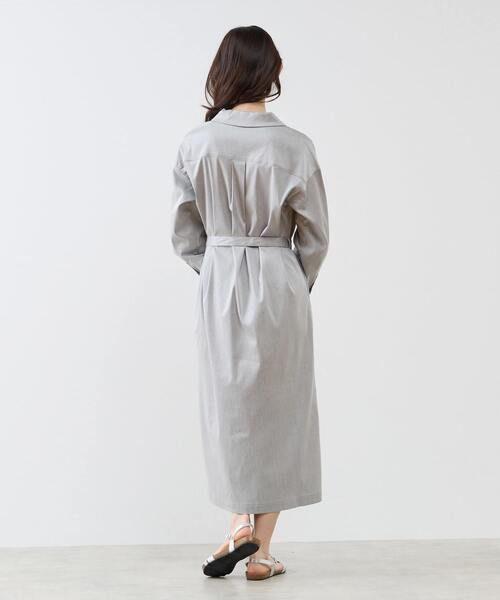 LOGEMENT DE CLAIRE(ロジュモンドクレール)の「オープンカラーワンピース(シャツワンピース・レディース・ライトグレー/ベージュ/インディゴブルー・FREE)」の8枚目の写真