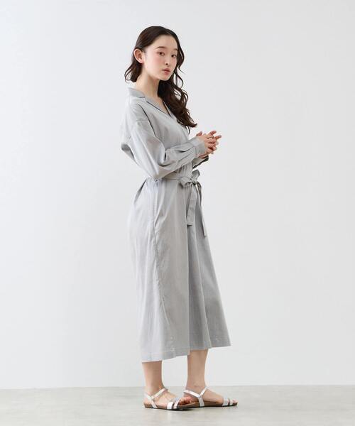 LOGEMENT DE CLAIRE(ロジュモンドクレール)の「オープンカラーワンピース(シャツワンピース・レディース・ライトグレー/ベージュ/インディゴブルー・FREE)」の9枚目の写真
