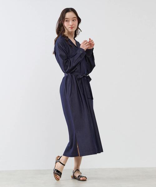 LOGEMENT DE CLAIRE(ロジュモンドクレール)の「オープンカラーワンピース(シャツワンピース・レディース・ライトグレー/ベージュ/インディゴブルー・FREE)」の22枚目の写真