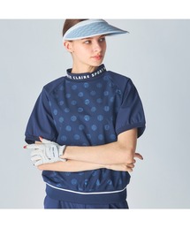 【marie claire:マリ.クレール】レディースストレッチ半袖プルオーバー　モックネックシャツ　ゴルフ
