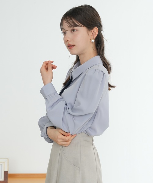 ASTORIA ODIER（アストリアオディール）の「デタッチャブルボウタイブラウス（２WAY仕様）（シャツ/ブラウス・レディース・イエロー/ホワイト/グレイッシュブルー/ピンクベージュ・MEDIUM）」の20枚目の写真