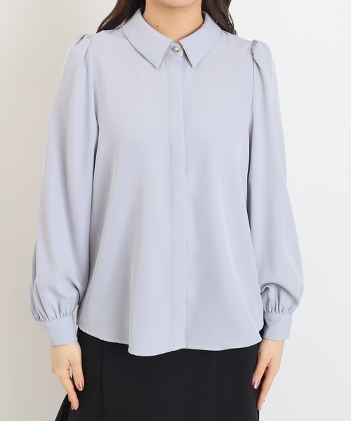 ASTORIA ODIER（アストリアオディール）の「デタッチャブルボウタイブラウス（２WAY仕様）（シャツ/ブラウス・レディース・イエロー/ホワイト/グレイッシュブルー/ピンクベージュ・MEDIUM）」の12枚目の写真