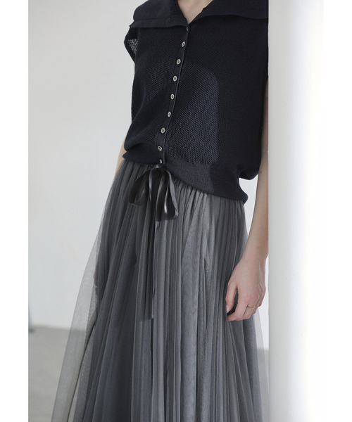 La TOTALITE（ラトータリテ）の「【洗える】CHOKLATE PARIS /チョコレートパリ  チュールロングスカート（スカート・レディース・チャコールグレー/ベージュ・FREE）」の11枚目の写真