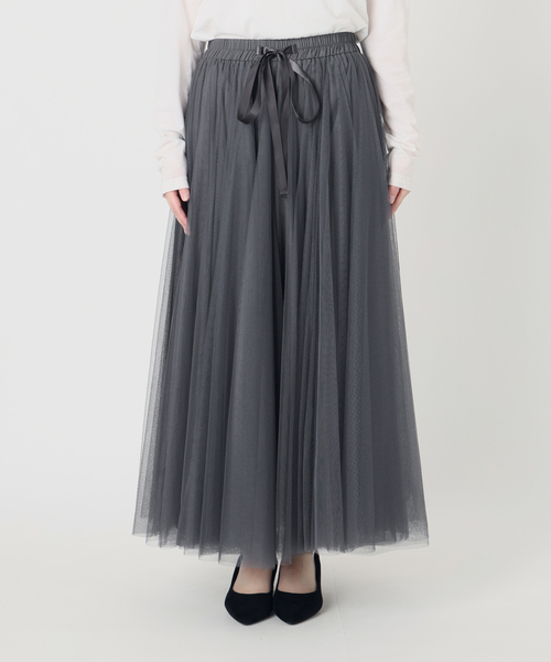 La TOTALITE（ラトータリテ）の「【洗える】CHOKLATE PARIS /チョコレートパリ  チュールロングスカート（スカート・レディース・チャコールグレー/ベージュ・FREE）」の18枚目の写真