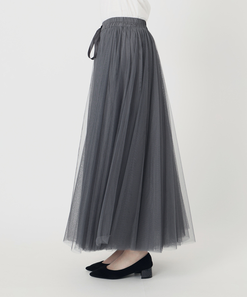 La TOTALITE（ラトータリテ）の「【洗える】CHOKLATE PARIS /チョコレートパリ  チュールロングスカート（スカート・レディース・チャコールグレー/ベージュ・FREE）」の19枚目の写真