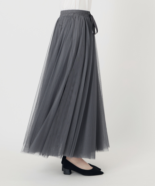 La TOTALITE（ラトータリテ）の「【洗える】CHOKLATE PARIS /チョコレートパリ  チュールロングスカート（スカート・レディース・チャコールグレー/ベージュ・FREE）」の21枚目の写真