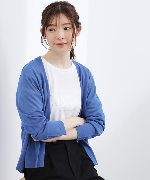 grove（グローブ）の「高評価！【接触冷感／UVカットetc】ベーシックショートカーディガン（カーディガン/ボレロ・レディース・ライトグレー/ブラック/オフホワイト/ナチュラル/ブルー・02/00/04/05）」の19枚目の写真
