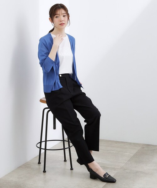 grove（グローブ）の「【接触冷感／UVカットetc】ベーシックショートカーディガン（カーディガン/ボレロ・レディース・ライトグレー/ブラック/オフホワイト/ナチュラル/ブルー・02/00/04/05）」の11枚目の写真