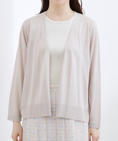 grove（グローブ）の「【接触冷感／UVカットetc】ベーシックショートカーディガン（カーディガン/ボレロ・レディース・ライトグレー/ブラック/オフホワイト/ナチュラル/ブルー・02/00/04/05）」の13枚目の写真