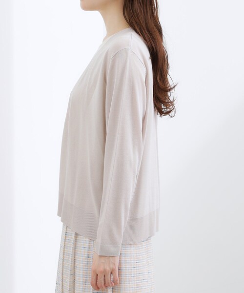 grove（グローブ）の「【接触冷感／UVカットetc】ベーシックショートカーディガン（カーディガン/ボレロ・レディース・ライトグレー/ブラック/オフホワイト/ナチュラル/ブルー・02/00/04/05）」の6枚目の写真
