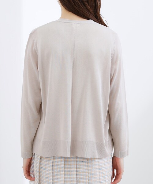 grove（グローブ）の「【接触冷感／UVカットetc】ベーシックショートカーディガン（カーディガン/ボレロ・レディース・ライトグレー/ブラック/オフホワイト/ナチュラル/ブルー・02/00/04/05）」の7枚目の写真