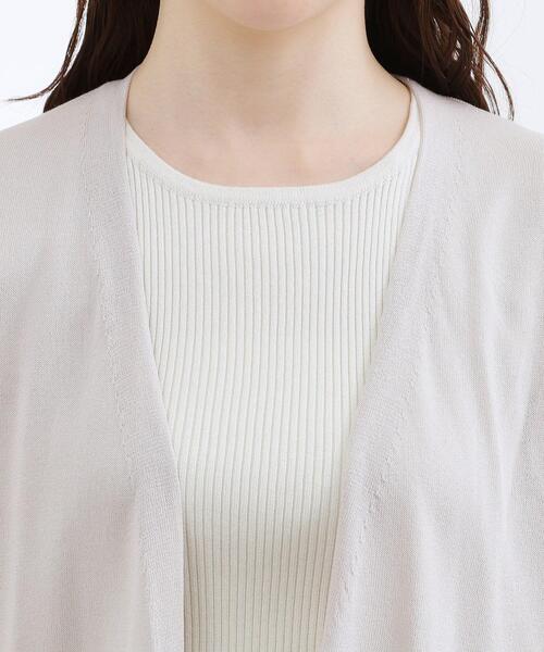 grove（グローブ）の「【接触冷感／UVカットetc】ベーシックショートカーディガン（カーディガン/ボレロ・レディース・ライトグレー/ブラック/オフホワイト/ナチュラル/ブルー・02/00/04/05）」の8枚目の写真