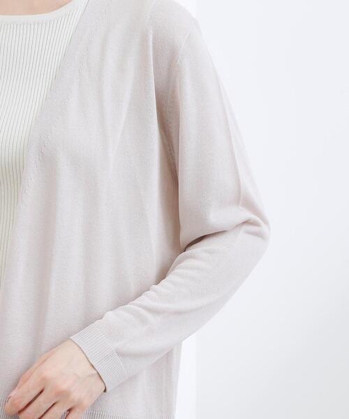 grove（グローブ）の「【接触冷感／UVカットetc】ベーシックショートカーディガン（カーディガン/ボレロ・レディース・ライトグレー/ブラック/オフホワイト/ナチュラル/ブルー・02/00/04/05）」の9枚目の写真