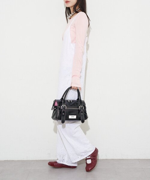 GRAIN（グレイン）の「【GRAIN/グレイン】バイカラーステッチヴィンテージハンドバッグ（トートバッグ・レディース・ブラック/ピンク/ブラウン・FREE）」の7枚目の写真