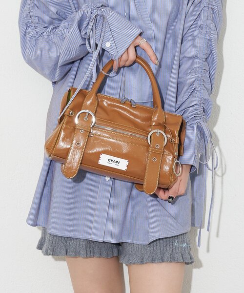 GRAIN（グレイン）の「【GRAIN/グレイン】バイカラーステッチヴィンテージハンドバッグ（トートバッグ・レディース・ブラック/ピンク/ブラウン・FREE）」の20枚目の写真