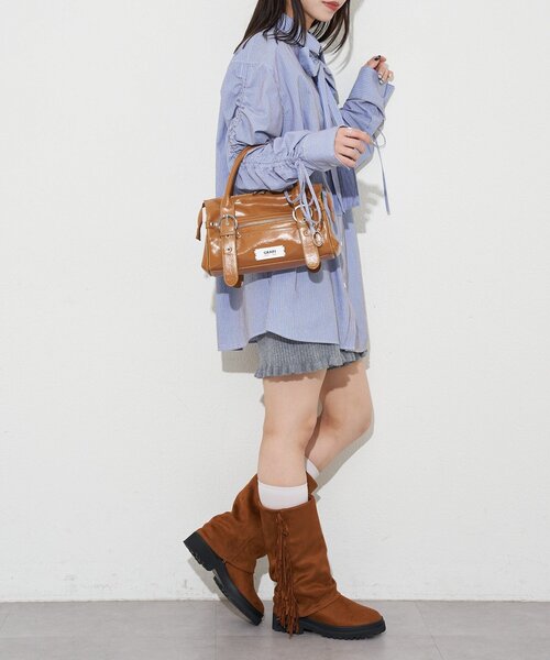 GRAIN（グレイン）の「【GRAIN/グレイン】バイカラーステッチヴィンテージハンドバッグ（トートバッグ・レディース・ブラック/ピンク/ブラウン・FREE）」の11枚目の写真