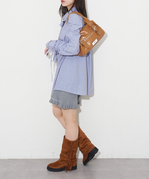 GRAIN（グレイン）の「【GRAIN/グレイン】バイカラーステッチヴィンテージハンドバッグ（トートバッグ・レディース・ブラック/ピンク/ブラウン・FREE）」の12枚目の写真