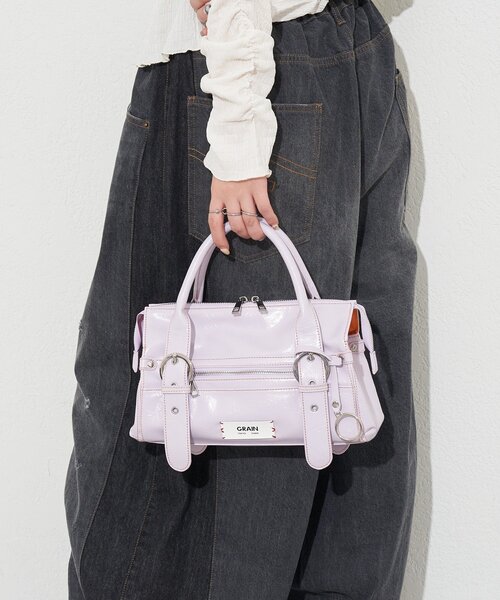 GRAIN（グレイン）の「【GRAIN/グレイン】バイカラーステッチヴィンテージハンドバッグ（トートバッグ・レディース・ブラック/ピンク/ブラウン・FREE）」の13枚目の写真