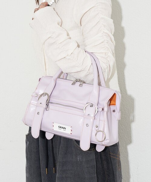 GRAIN（グレイン）の「【GRAIN/グレイン】バイカラーステッチヴィンテージハンドバッグ（トートバッグ・レディース・ブラック/ピンク/ブラウン・FREE）」の14枚目の写真