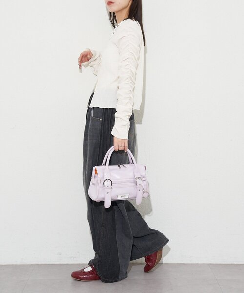 GRAIN（グレイン）の「【GRAIN/グレイン】バイカラーステッチヴィンテージハンドバッグ（トートバッグ・レディース・ブラック/ピンク/ブラウン・FREE）」の9枚目の写真