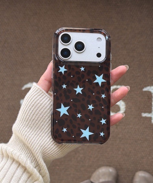 Leopard & Blue Star iPhone 16 17 Pro ProMax Case（スマホケース