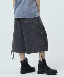 MAHAGRID | 『mahagrid/マハグリッド』WASHED CUT OFF APPLIQUE SWEAT SHORTS/ウォッシュド カットオフ アップリケ スウェット ショーツ(スウェットパンツ)